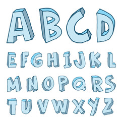 Hand drawn alphabet. vector