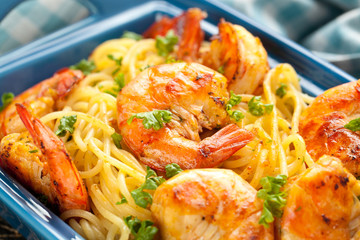 Spagetti mit garnelen 