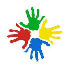 hand prints isolated on white background