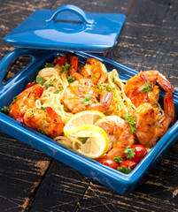 Spagetti mit garnelen 