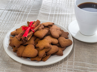 pepper cinnamon cookies on a white plate