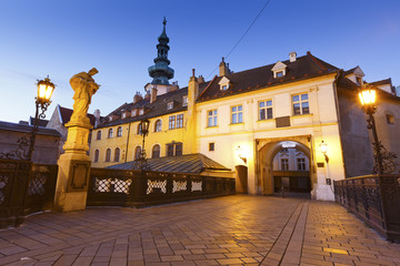 Fototapeta na wymiar Scenery in the old town of Bratislava, Slovakia.