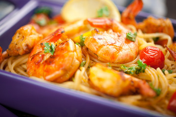 Spagetti mit garnelen 