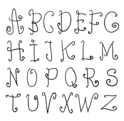 sketch alphabet Hand drawn.