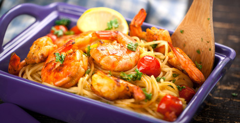 Spagetti mit garnelen 