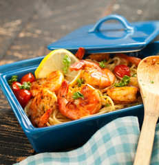 Spagetti mit garnelen 