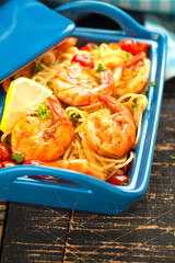 Spagetti mit garnelen 