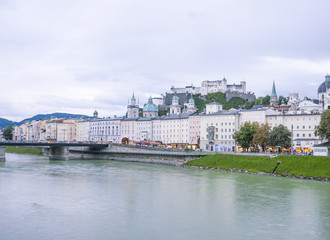 Fototapeta premium SALZBURG, AUSTRIA in rainy day