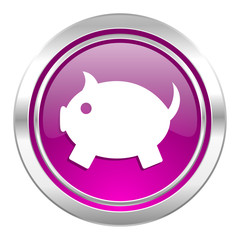 piggy bank violet icon