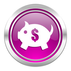 piggy bank violet icon
