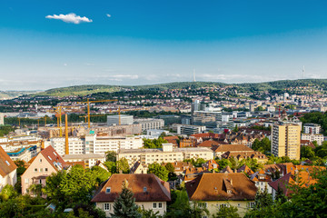 Scenic rooftop view of Stuttgart, Germany - obrazy, fototapety, plakaty
