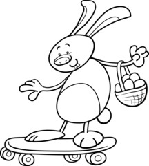 easter bunny on skateboard cartoon