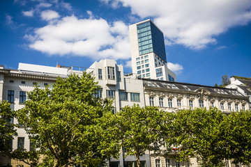 The Kurfurstendamm (colloquially Ku damm), one of the most famous avenues in Berlin on April 11, 2015. The street takes its name from the former Kurfursten of Brandenburg.