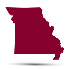 Fototapeta premium Map of the U.S. state of Missouri
