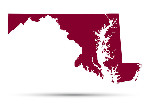 Map of the U.S. state of Maryland