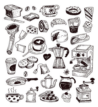 Coffee icon set. Vector illustration