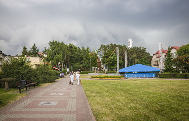 the Wladyslawowo city and Baltic sea coast
