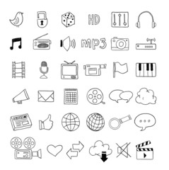 Fototapeta premium Web multimedia icons set