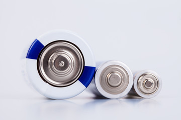 Raw of AA alkaline batteries