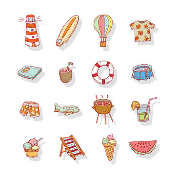 vector collection Summer Icons.