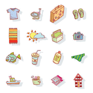 vector collection Summer Icons.