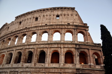 Fototapeta premium Famous colosseum during evening hours. Rome, Italy