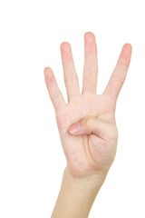 hand sign isolated on white background