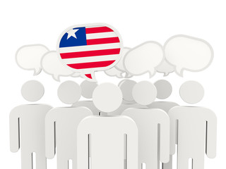 People with flag of liberia
