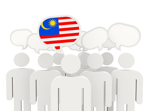 People with flag of malaysia