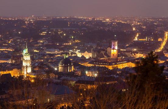 Bird view of Lviv, Ukraine