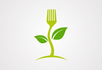 Organic food logo vector