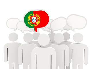 People with flag of portugal