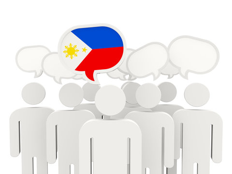 People with flag of philippines