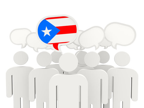 People with flag of puerto rico