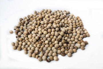 Close Up of White Peppercorns