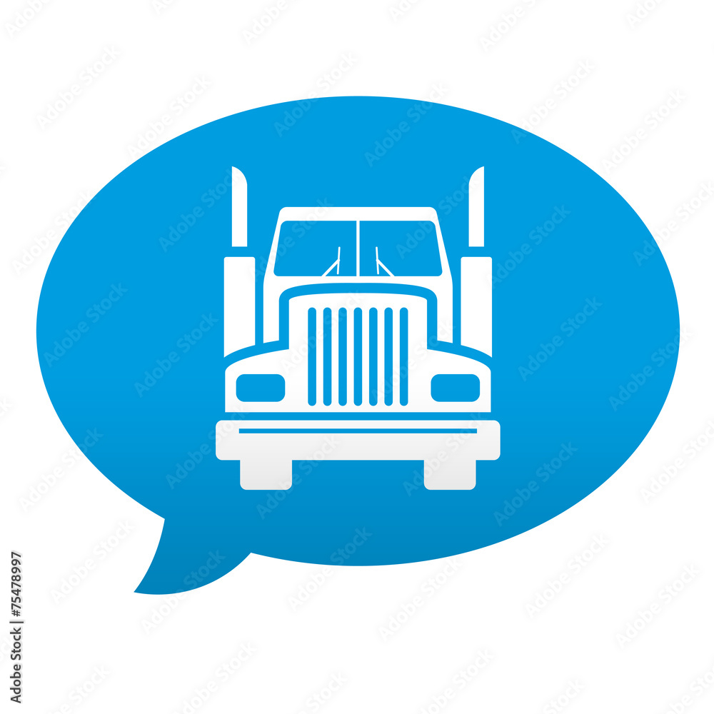 Wall mural etiqueta tipo app comentario camion frontal