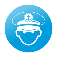 Etiqueta tipo app redonda capitan de barco
