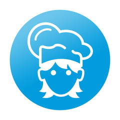 Etiqueta tipo app redonda cocinera