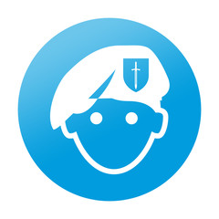 Etiqueta tipo app redonda fuerzas especiales