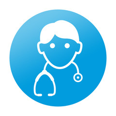 Naklejka premium Etiqueta tipo app redonda medico