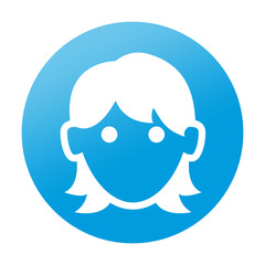 Naklejka premium Etiqueta tipo app redonda mujer