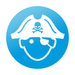 Etiqueta tipo app redonda pirata
