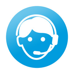 Etiqueta tipo app redonda teleoperador