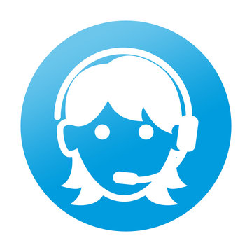 Etiqueta tipo app redonda teleoperadora