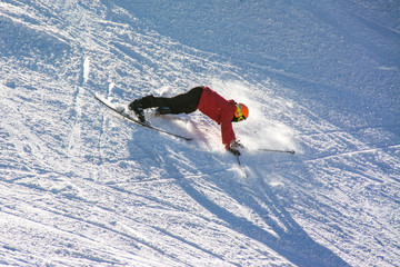 Skier fell during the descent