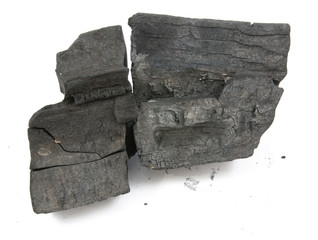 many pieces of charcoal