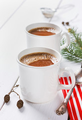 vintage hot Cup of cocoa or chocolate