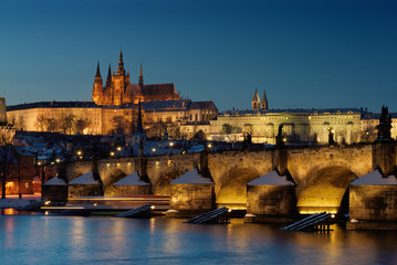 Fototapeta premium Prague Castle and Charles Bridge