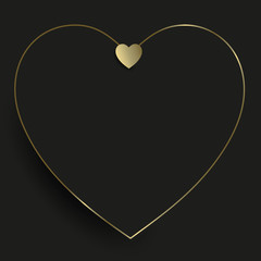 valentine golden heart black background