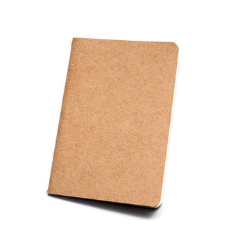 brown eco notebook or scrapbook on white background